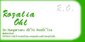 rozalia ohl business card